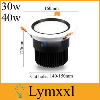

Super Brightness Led Downlights 30w 40w Led Recessed Down Light Fixture Ceiling Spot light lamp for shop AC85-265V 3000lm CRI85