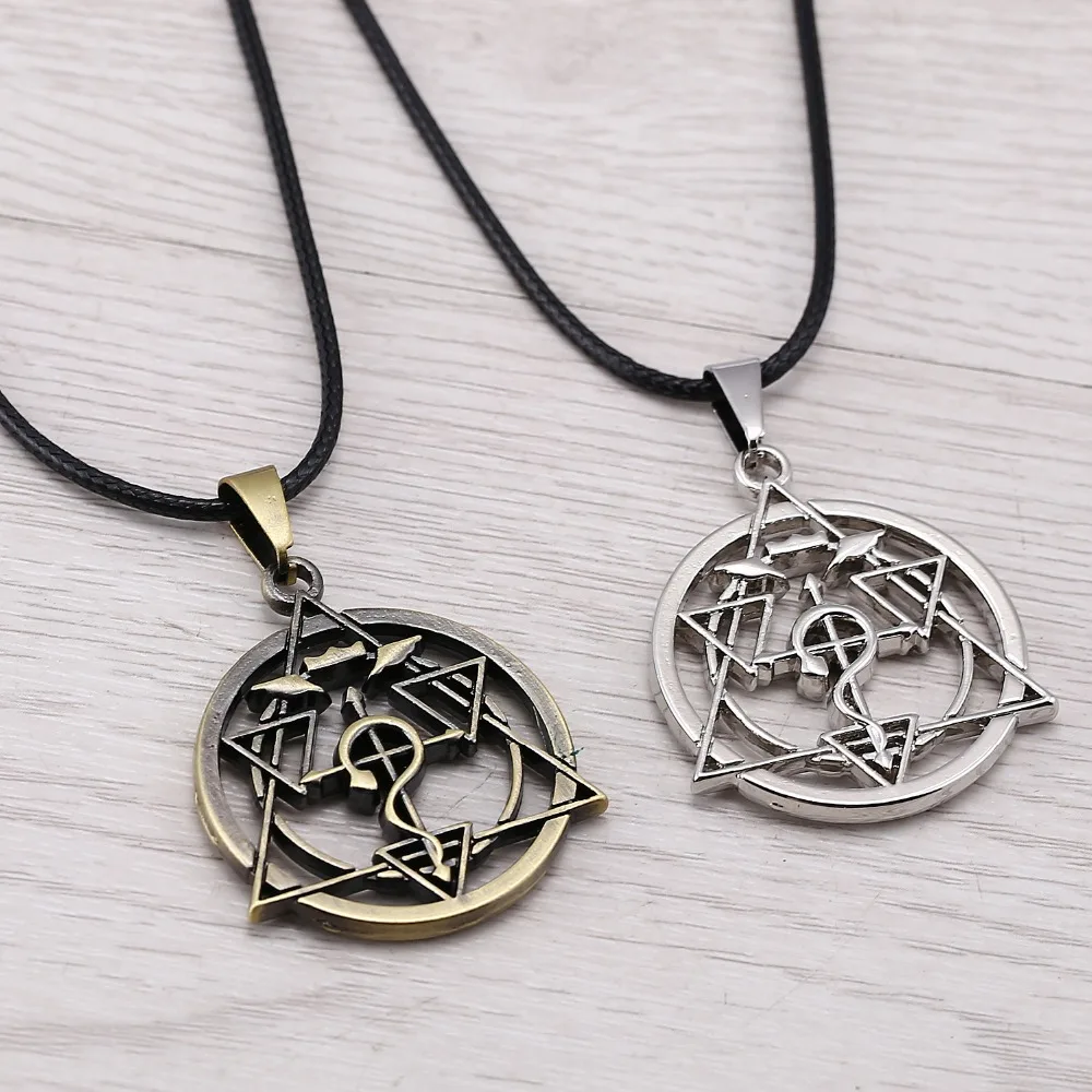 10PCS/Lot  Anime Fullmetal Alchemist Symble Choker Necklaces & Pendants Edward Hollow Magic Circle Necklace colar