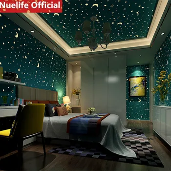 

4style Moon Stars Snowflake Christmas Decoration Self-adhesive Night Light Wallpaper kids Room Bedroom Living Room Wall Sticker