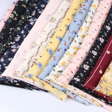 100*150 см Новая мода цветочный принт платье ткань шифон Марля маленькие цветочные ткани по метру хлопок принты D30