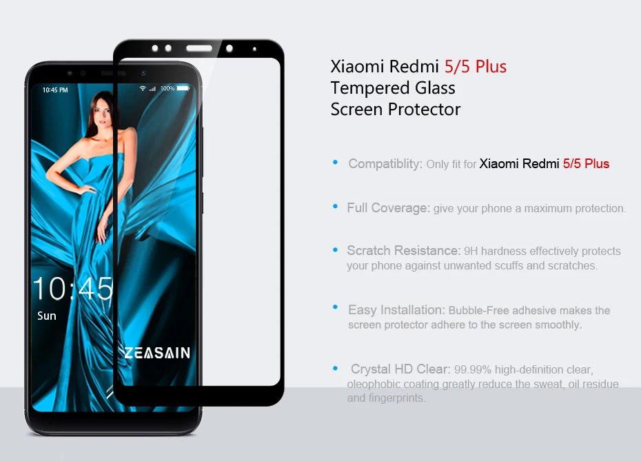 Original ZEASAIN 9H Full Cover Tempered Glass for Xiaomi Redmi 5 Redmi5 Xiomi Redmi 5 Plus Screen Protector Toughened Glass Film (5)