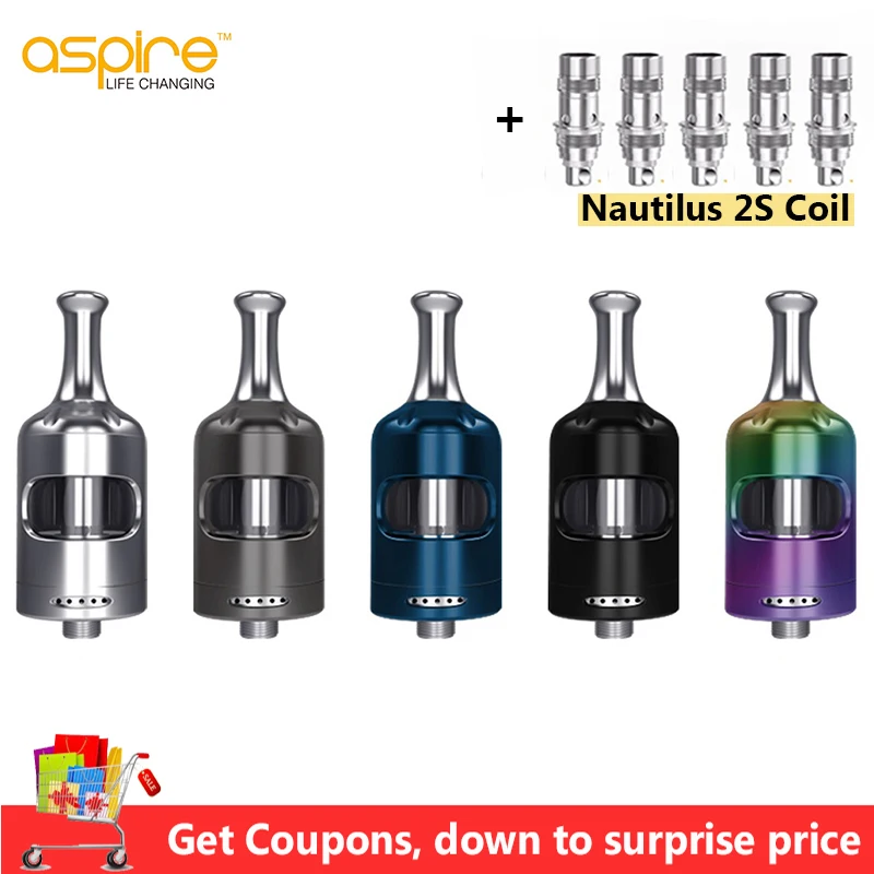 

Electronic Cigarette Atomizer Aspire Nautilus 2S Tank 2.6ml /2ml Vape Tank with Nautilus BVC Coil vs Nautilus 2 Tank Vaporizer