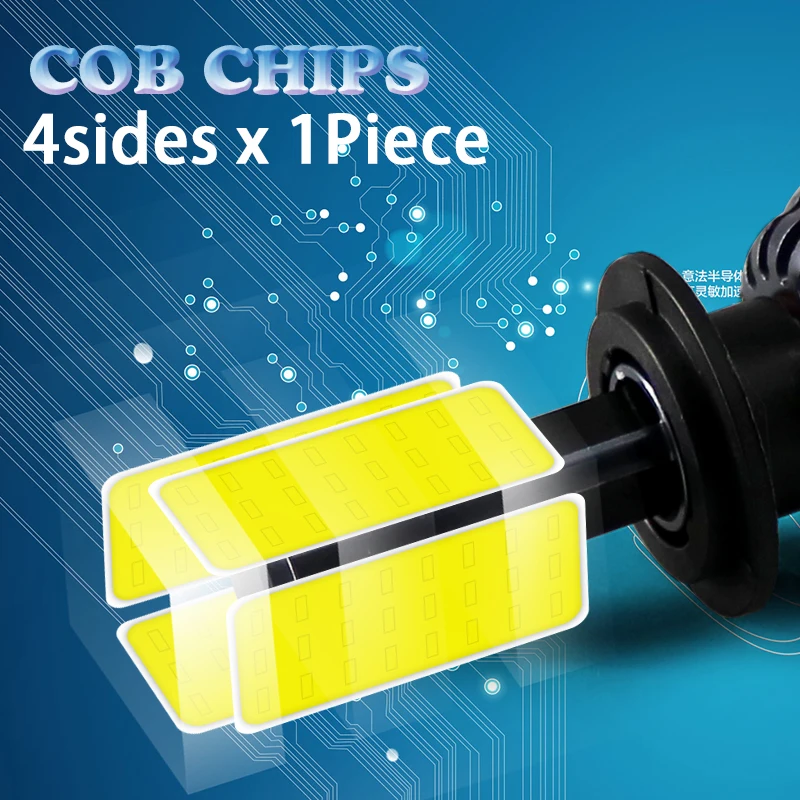 CARLitek 5000K 4300K Canbus Led H7 H4 H11 автомобильный головной светильник s 4 стороны COB Чип 6000K 8000K 9005 9006 HB3 HB4 авто светильник Светодиодные лампы