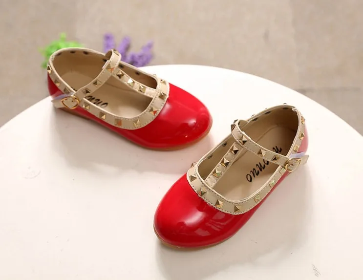QGXSSHI/детская обувь; сезон весна-осень; коллекция года; модные популярные модели; обувь принцессы в Корейском стиле для девочек; детская обувь с заклепками