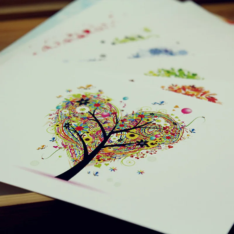 Фото Набор художественных разноцветных открыток с надписью «Love Tree», 7 листов №2