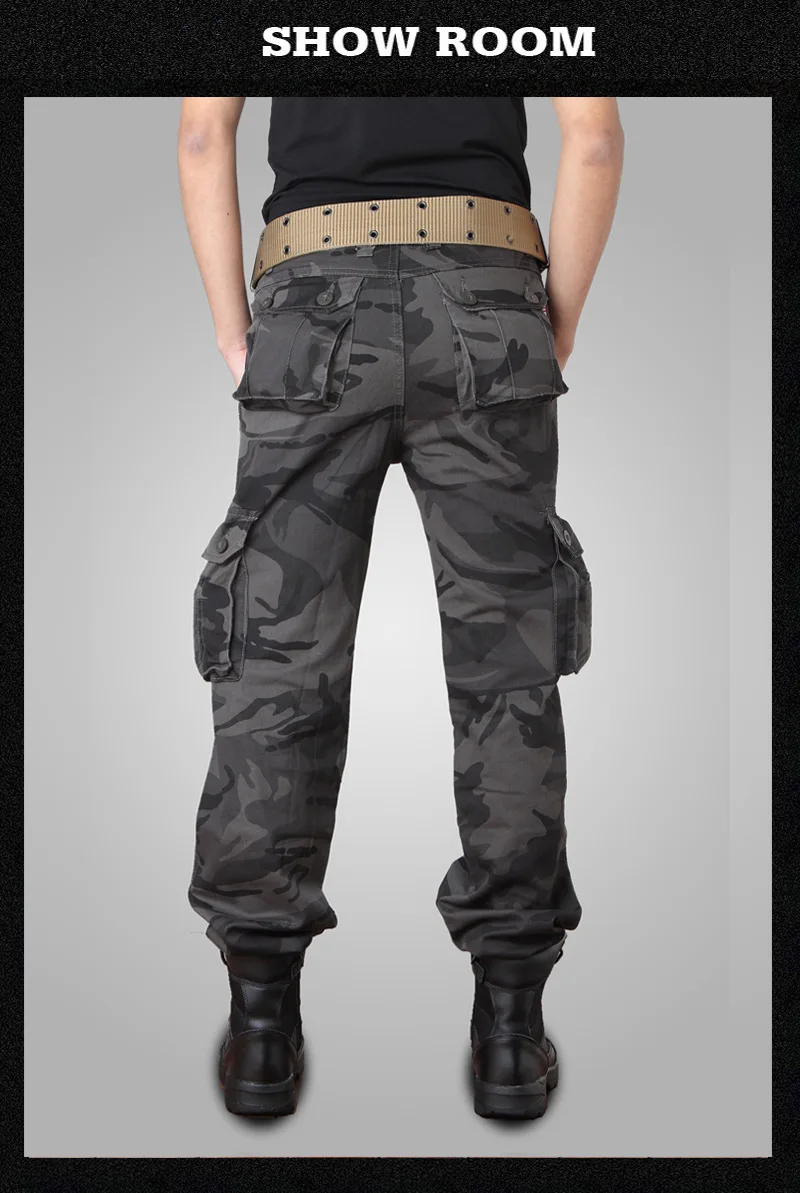 Город тактические брюки карго мужские военные брюки хлопок много карманов стрейч гибкие мужские повседневные армейские стиль мешковатые брюки