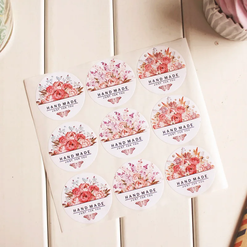 90 шт ручной работы цветок дизайн наклейки пищевые уплотнители, Подарочные наклейки s для свадебного подарка уплотнения