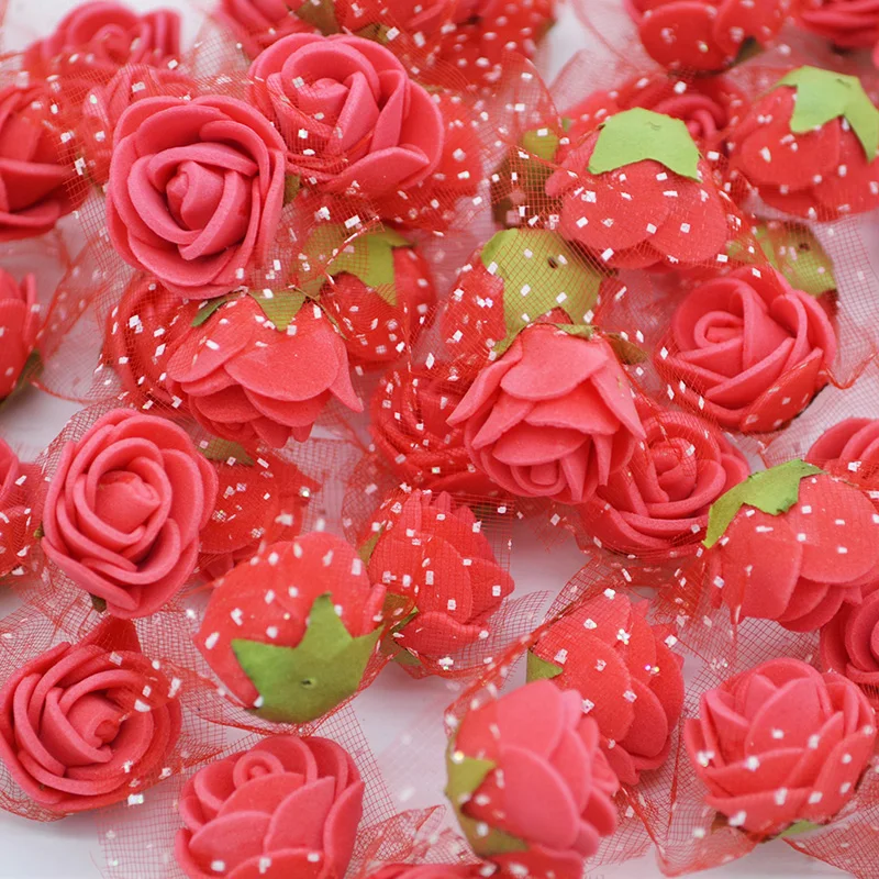 

2.5cm 50P Flower Head PE Foam Artificial Flowers Wedding Flowers Decoration Baby Shower Wreath Accessories Home Decor DIY Craft