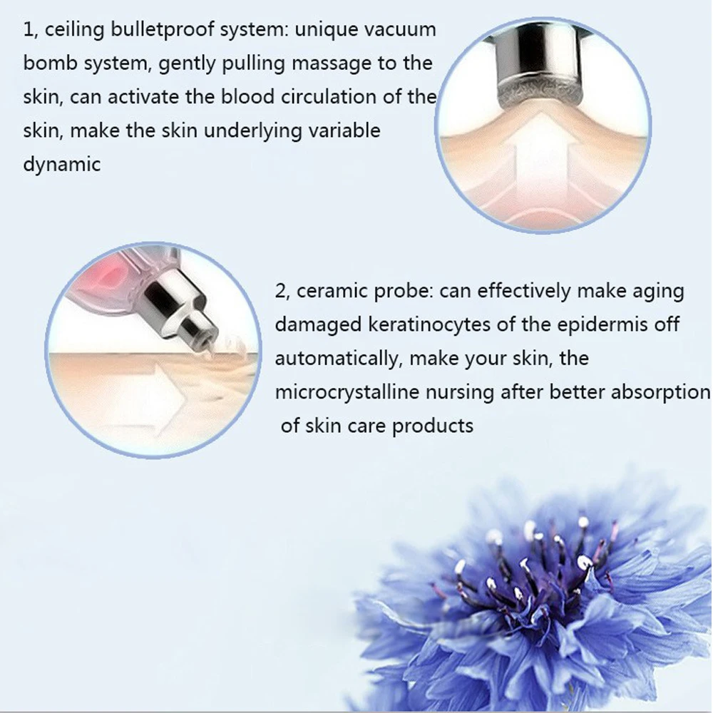 TOP BEAUTY 6 Tip Diamond Dermabrasion Peeling Machine Facial Rejuvenation Skin Care Massager Face Exfoliator Device