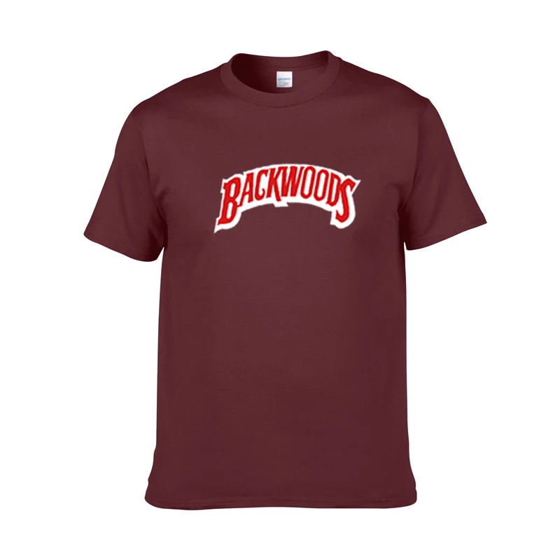 Новая летняя мужская футболка с принтом BACKWOODS модная коротким рукавом и круглым