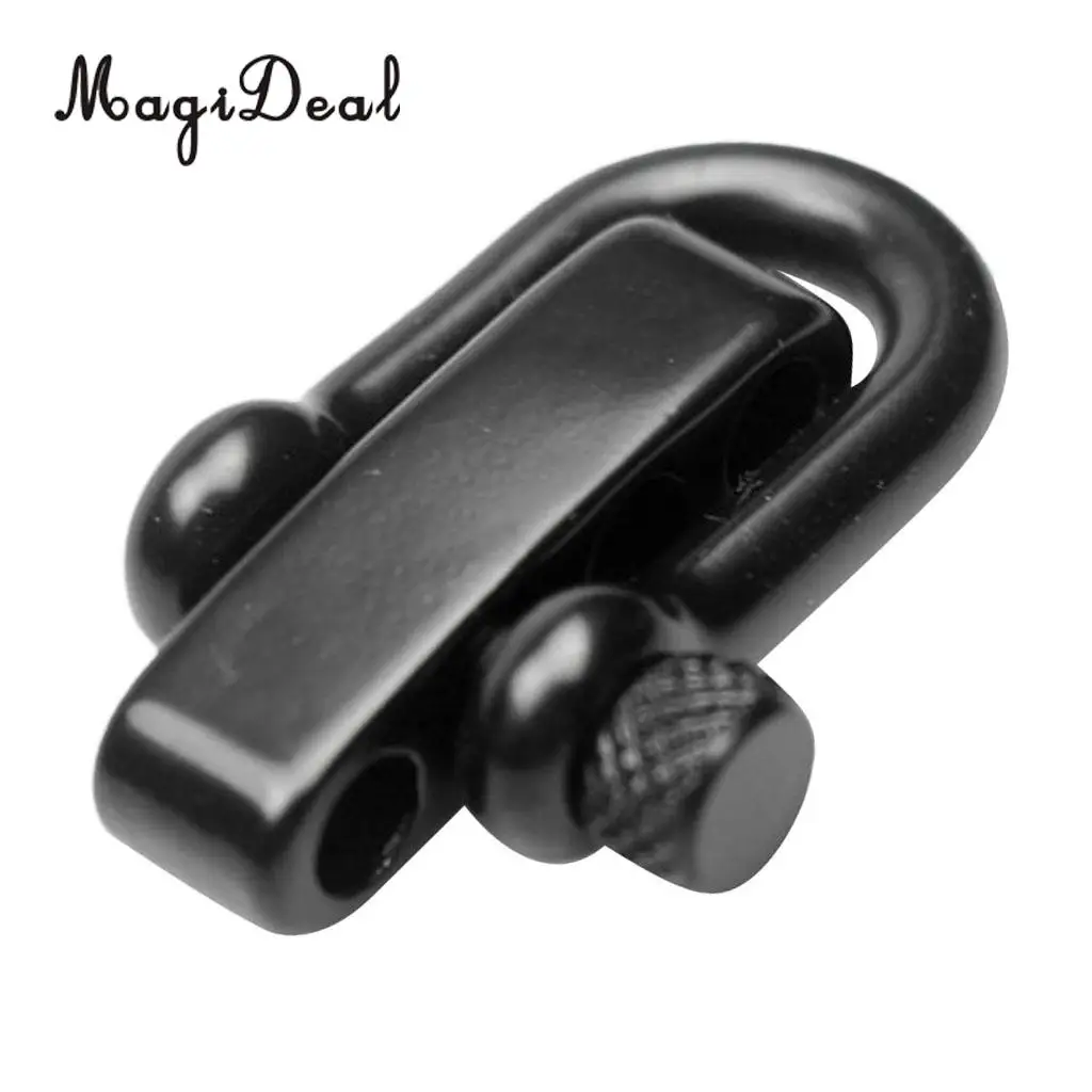 MagiDeal U Flat Adjustable Shackle Buckle Clasp for Survival Paracord Bracelet for Outdoor Camping Hiking Accessories 4 Colors