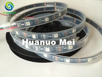 

WS2812B digital led strip light;30leds/m with 30pcs WS2811 IC built-in,5M/roll,DC5V,Black PCB,Waterproof silicon tube IP67