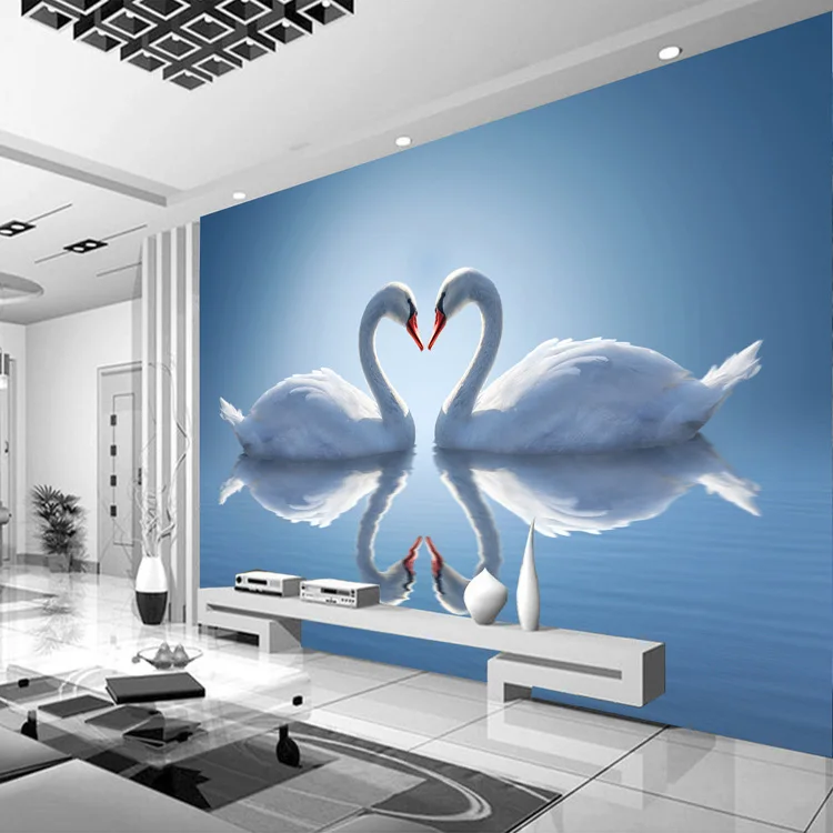 

Romantic Photo Wallpaper Swan Lake Wallpaper Custom 3D Wall Mural Natural scenery Kids Bedroom Art Room decor Wedding Decoration
