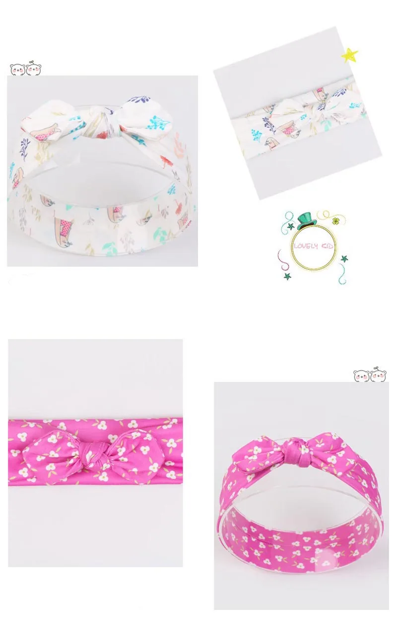 MIXIU 1pcs Cute Bow Elastic Hair Bands Rabbit Ear hairbands print Floral Striped  Plaid Dot Turban Baby Kids Hair Accessories baby stroller accessories