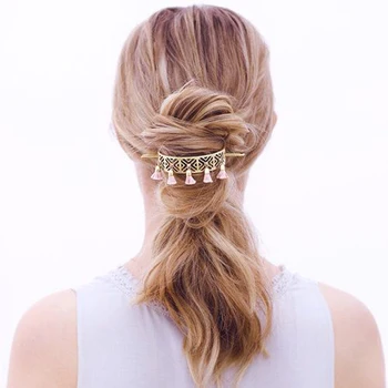 

Original Gold Tassels Hair Bun Cage Boho Style Stylish Hollow Bun Holder Hair Stick Hair Accessory 2019 Hair Jewelry bijoux