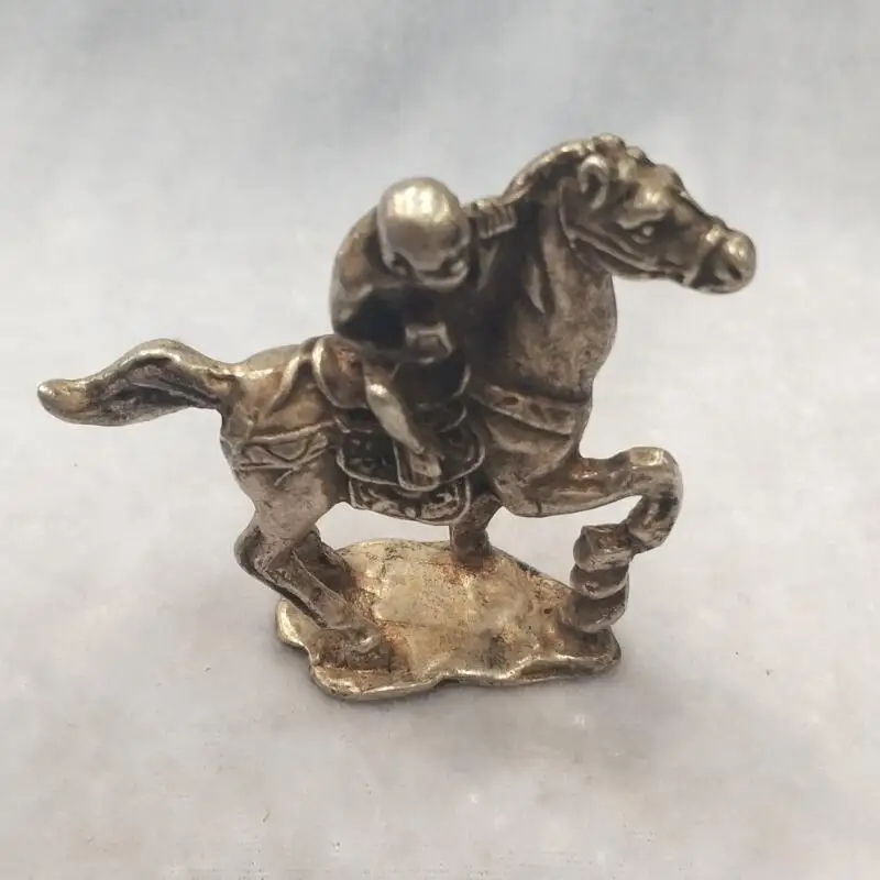 

Art collection Metal Small statue crafts, Tibet silver handmade Carved Monkey riding horse sculpture ,Decorative horse