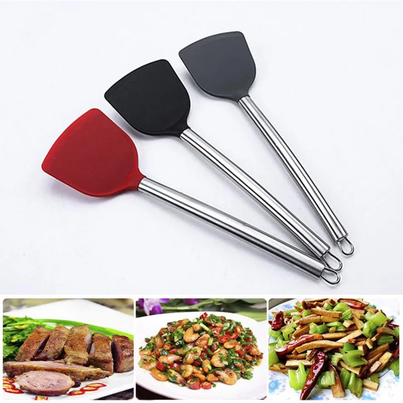 

Memokey Silicone Spatula Pancake Omelets Steak Nonstick Turner Burgers Slice Shovel Home Kitchen Utensils Cooking Tools Gadget G
