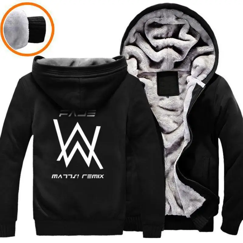 Ropa de marca Hip Hop Dj Alan Walker Sudadera con capucha hombres negro