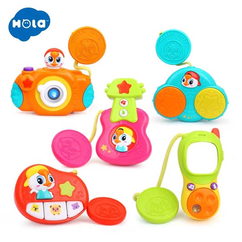 HOLA 3111 детская коляска бар музыкальные игрушки наборы Обучающие мобильный телефон/камера/барабан/гитара детские погремушки