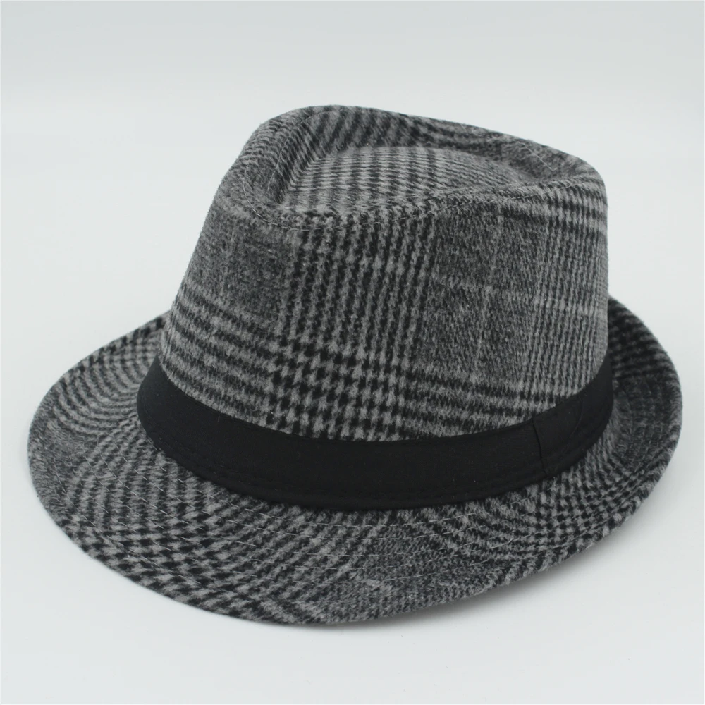 Новое поступление осень-зима Для Мужчин's Feminino теплая фетровая шляпа для джентльмена шерсть сетчатая лента сомбреро Джаз церкви Cap Top шапка 10
