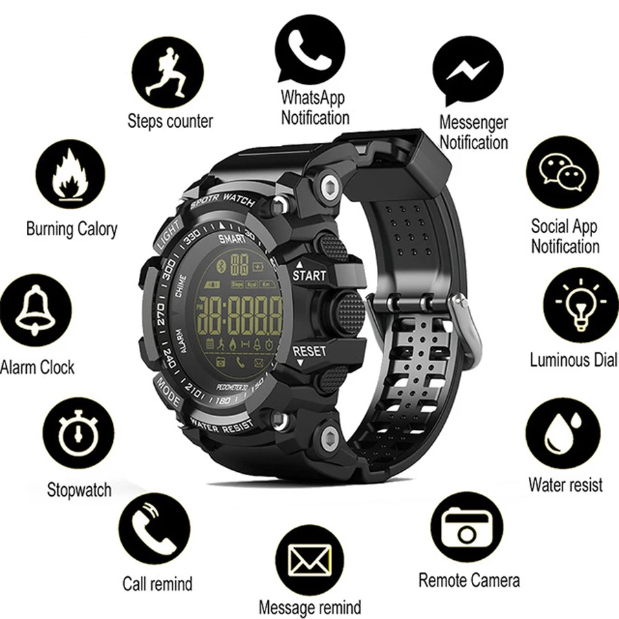 Digital Smart Bracelet Watch Men Outdoor Sport Watches Men Waterproof Military Digital Watch Bluetooth Remote Control Smartwatch Digital Smart Bracelet Watch Men Outdoor Sport Watches Men Waterproof Military Digital Watch Bluetooth Remote Control Smartwatch
