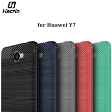 Capa antiqueda para huawei y7, capa de fibra de carbono macio e à prova de choque y7 2017