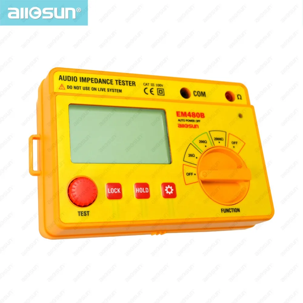  ALL SUN EM480B Audio Impedance Tester Portable CATIII Test Ranges 20/200/2000 Resistance Meter 1KHz