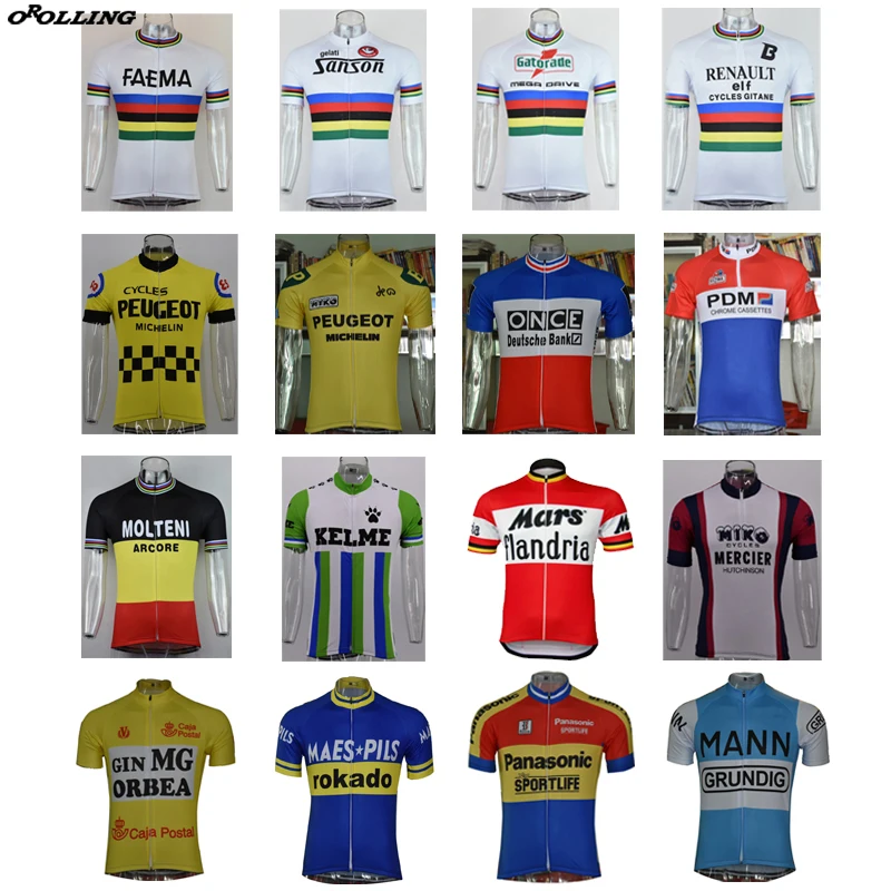 

Multi Styles Retro CLASSICAL New Team Cycling Jersey Customized Road Mountain Race Tops OROLLING 4 Pockets