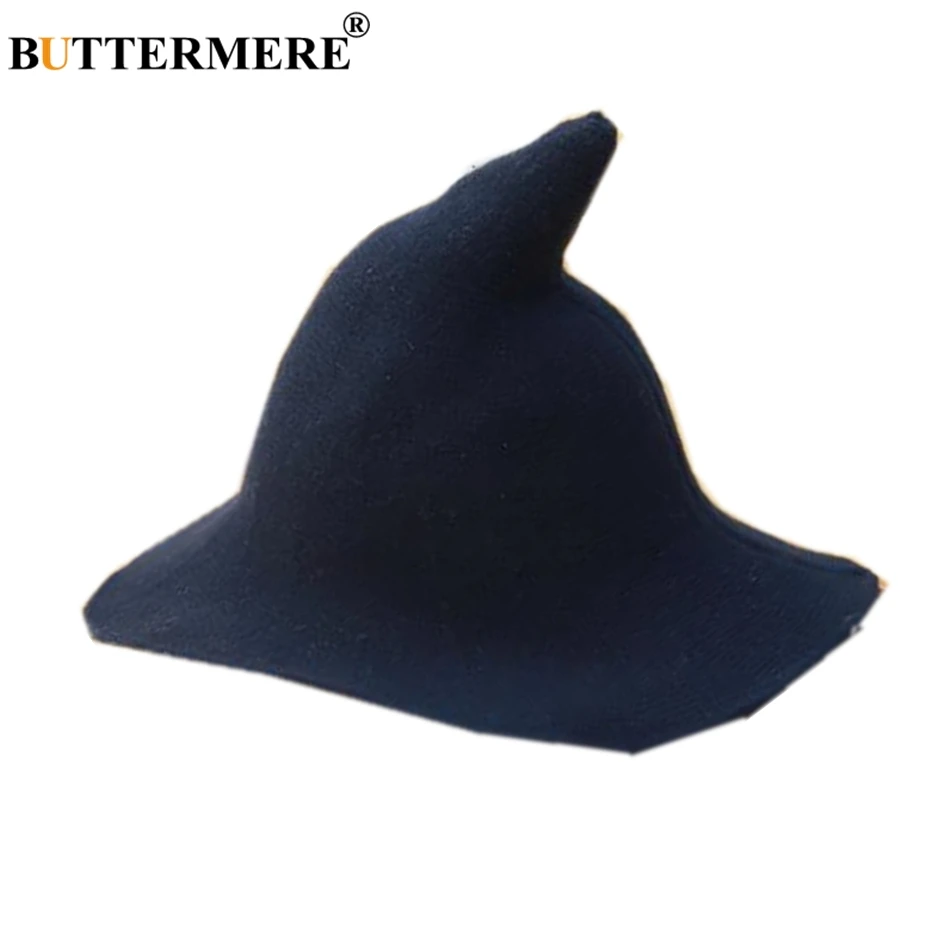 BUTTERMERE Шляпа Волшебника для взрослых, шерстяная женская шапка-ведро, вязаная шапка ведьмы, Женская однотонная шапка с широкими полями на осень и зиму, новинка, шапка для рыбалки