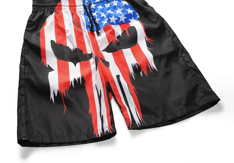 USA flag Print Beach Sports Board Swim Shorts Swimming Short Pants Swimsuits Men?s Loose Quick Drying Sports Surfing Shorts