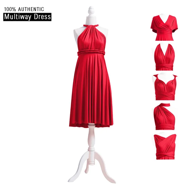 Red Bridesmaid Convertible Dress