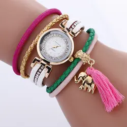 Часы Для женщин часы Reloj Mujer корейской версии слон часы-браслет 6 цветов для девочек модные повседневные часы Relogio feminino