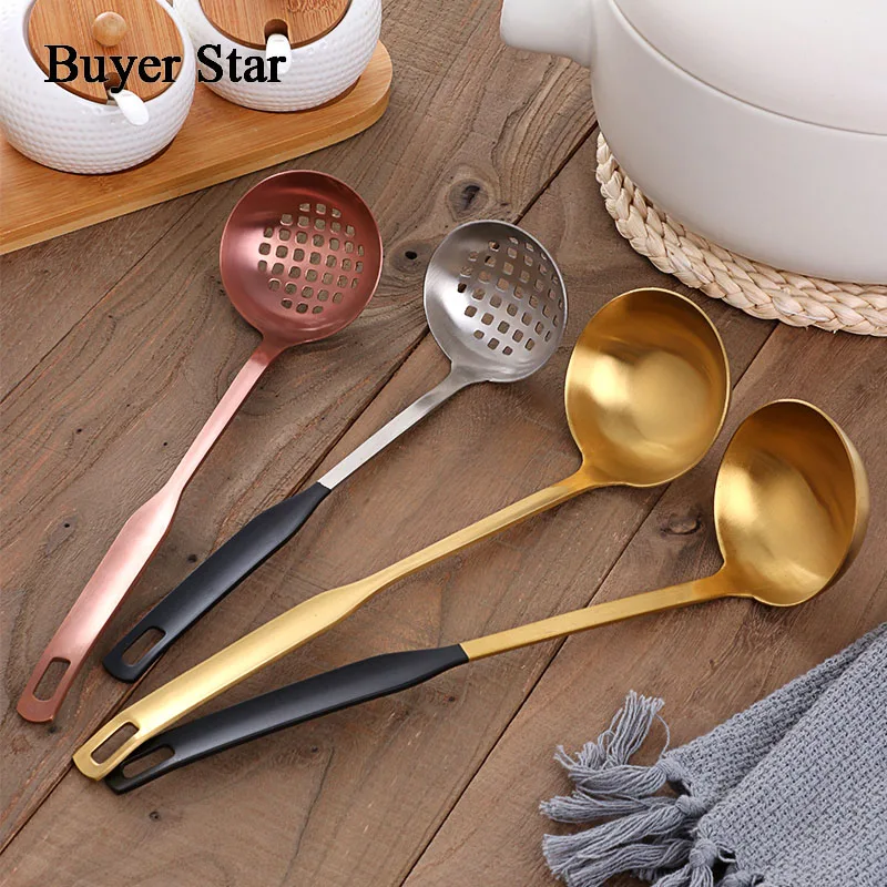 

Buyer Star Stainless Steel Kitchen Utensil 18/10 SUS304 Cooking Tool Heat-resistant Protection Ladle with Strainer Colander