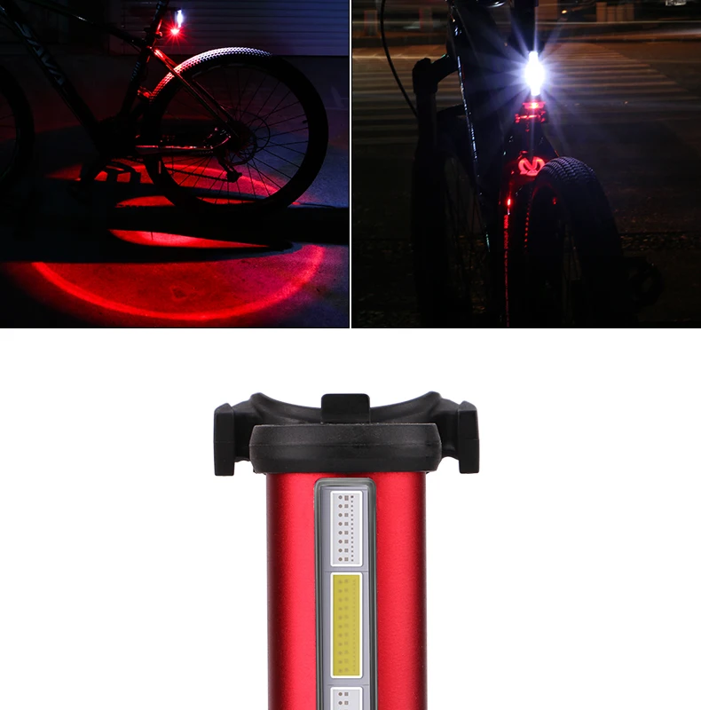 Flash Deal Wheelup 4 Color Mountain Bike USB Highway Vehicle Taillight Charging Equipment Riding Taillight Warning Lamp LED Bicycle Light 15