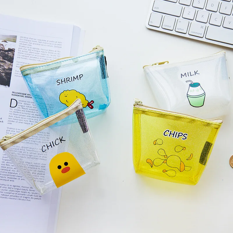 Korean Ladies Transparent Cartoon Coin font b Purse b font Girls Zipper Coin font b Wallet