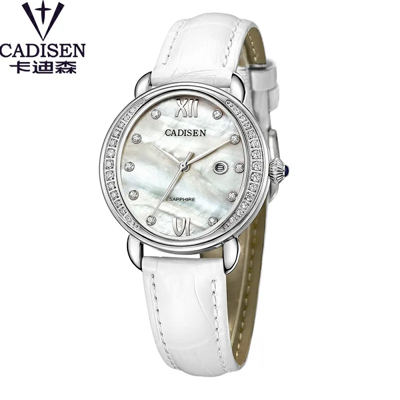 Модные цвета CADISEN бренд relogio роскошные женские повседневные часы водонепроницаемые часы женские модные часы под платье - Цвет: white
