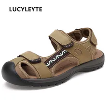 LUCYLEYTE летние мужские дышащие Баотоу Уличная обувь дикий открытый круглый Мужская пляжная обувь