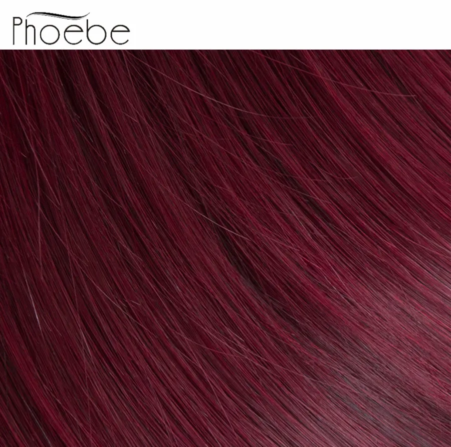 Phoebe Pre colored Ombre 1B/99J прямые бразильские волосы 3 пучка s Non Remy пучок человеческих