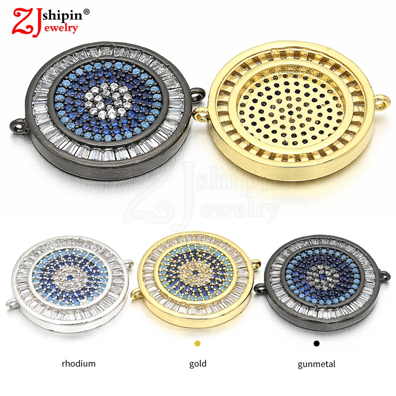 

2018 NEW Popular micro-inlaid zircon CZ round DIY accessories jewelry connector for bracelets necklace jewelry production