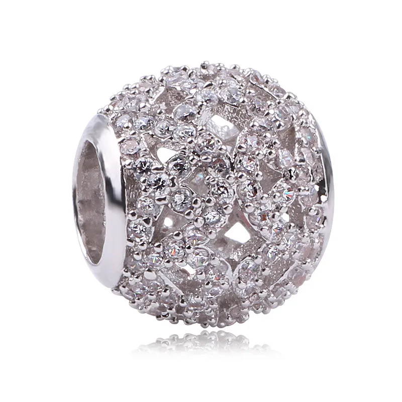 

100% Authentic 925 Sterling Silver Hot Cute CZ Charm Beads Fit Pandora Charm Bracelet Pendants DIY Original Jewelry Gift