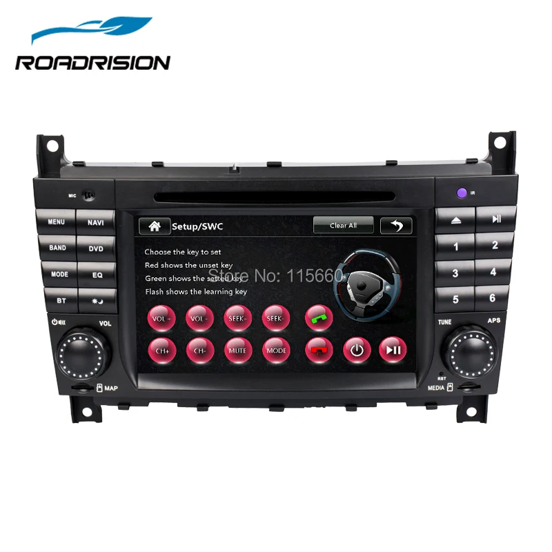 Автомобильный DVD плеер RoadRision 2Din для Mercedes Benz W203/W209/W169/w222/A Class/A160/C Class/C180/C200/CLK200/CLK350