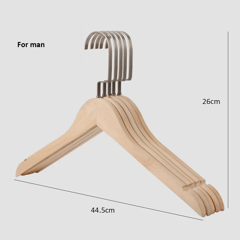 12 Pcs Environmental No Painting Wooden Dress Shirt Clothes Coats Hanger Rack, Natural Healthy Anti-slip Wood Hangers Matte Hook