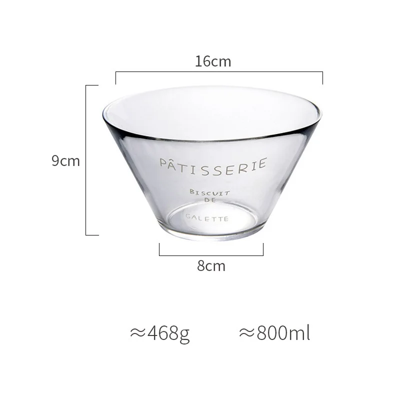 Нордический стиль необычный, прозрачный фруктовый стеклянная чаша для салата бытовой десерт чаша столовая ГЛУБОКАЯ ТАРЕЛКА посуда кухонные принадлежности круглый - Цвет: 800ml Bowl