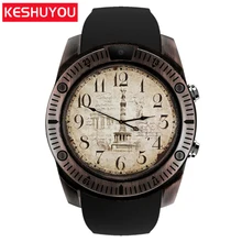 Купить онлайн KESHUYOU KY03 шагомер Винтаж Смарт Просмотрам android мужчины камеры smartwatch android Носимых устройств для телефона samsung HUAWEI