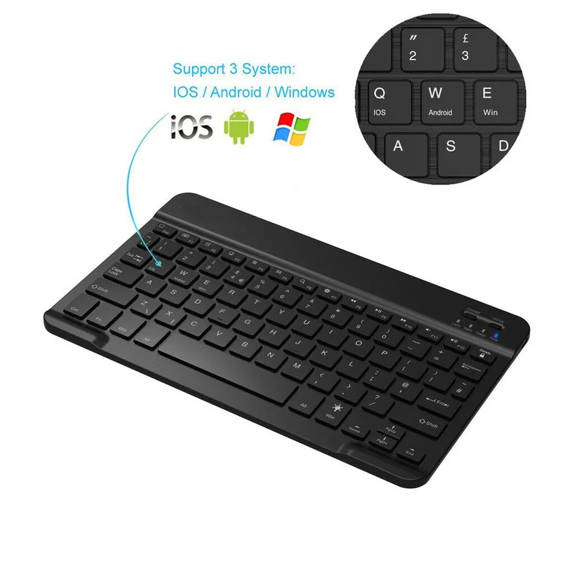 Беспроводная клавиатура с подсветкой Bluetooth заряжаемая для IOS Android Windows стильный