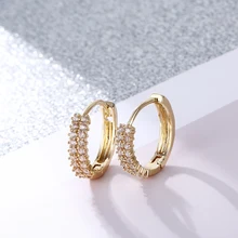 CARSINEL, брендовые, модные, золотые, круглые, маленькие серьги-кольца для женщин, кубический циркон, камень, серьги, для свадьбы, невесты, ювелирное изделие, ER0545