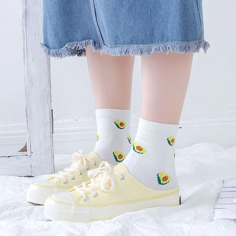 Творческий Kawaii Для женщин носки искусство Harajuku для девочек Забавный Прекрасный