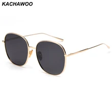 Kachawoo, мужские поляризованные солнцезащитные очки, женские, большие, золотые, металлические, черные, серебряные, зеркальные, солнцезащитные очки, квадратные, для женщин, подарок на день рождения