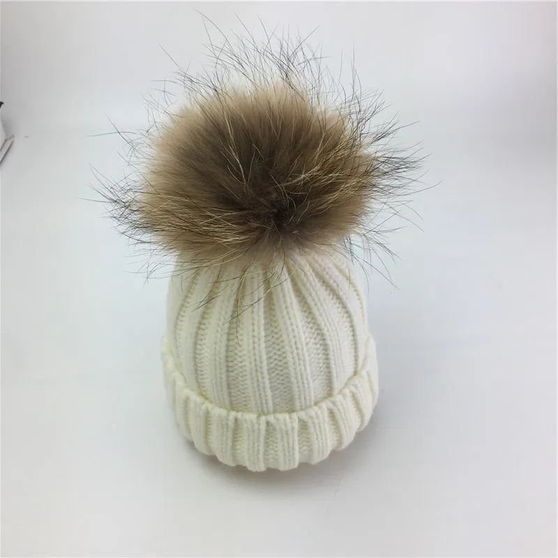 KNB042 зимняя детская шапка с помпонами Skullies, Детская меховая шапочка с помпоном для девочек и мальчиков, теплая вязаная шапка, шапка, Homme Gorros
