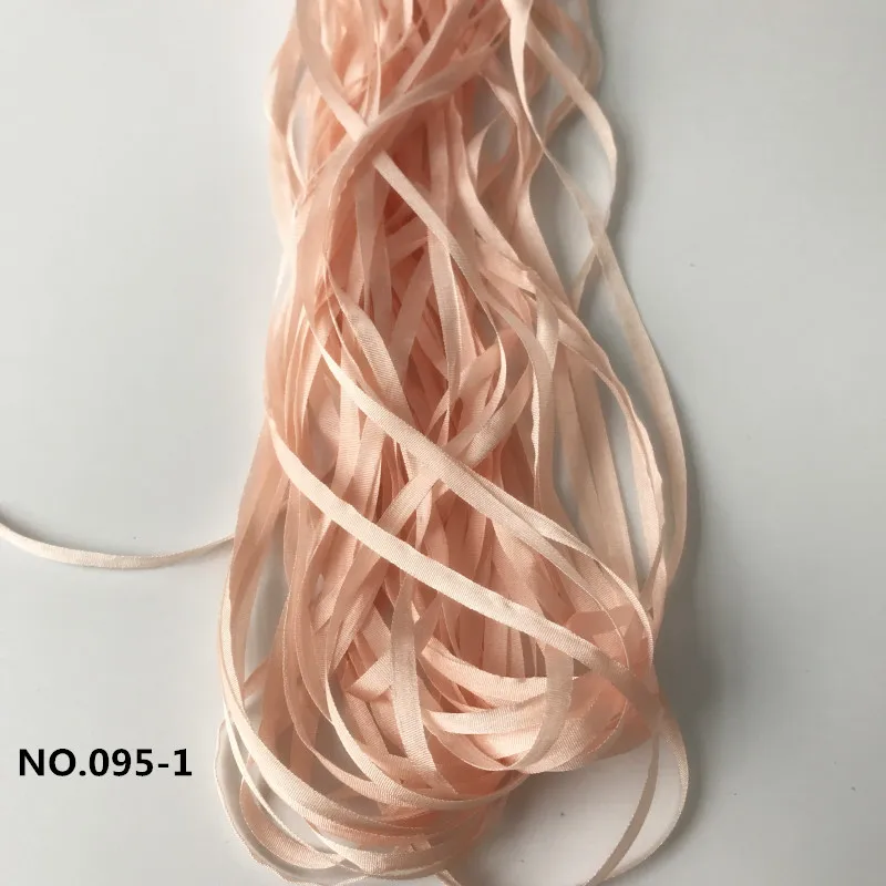 4mm 10-50mts/roll 100% pure silk ribbon solid color for embroidery designs
